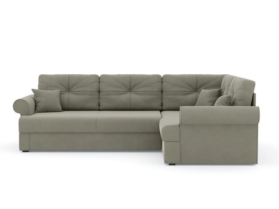 Диваны угловые в гостиную, Диван-кровать угловой Мирта дельфин, велюр