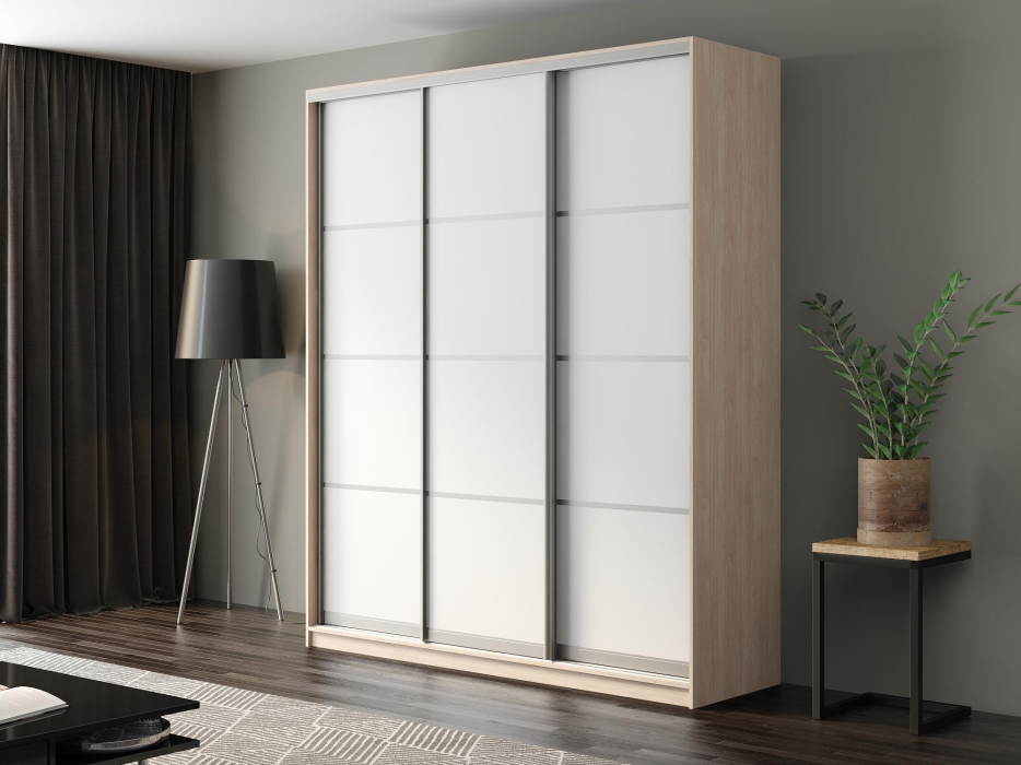 Шкафы-купе, Шкаф-купе Айсберг 210 ШАМОНИ СВЕТЛЫЙ (белый/глухой)