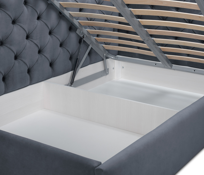 Мягкая кровать, Кровать с мягким изголовьем угловая Оливия 1200 с подъемным механизмом, микровелюр