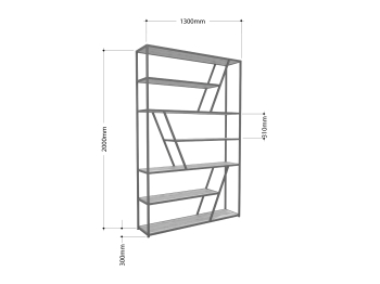 Стеллаж Айсберг Лофт 130х200 Черный