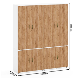 Стенка для четырёх пеналов для хранения вещей или документов для офиса Лидер-8