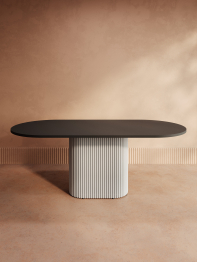 Стол овальный обеденный с металлическим белым подстольем 180*90*75