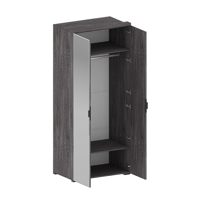 Для одежды, Шкаф Шаде ШК-2904, черный ясень, санторини белый