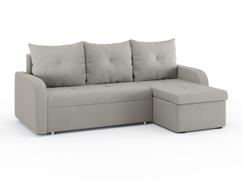 Диваны угловые в гостиную, Диван-кровать угловой Мини Люкс трехсекционная еврокнижка, велюр