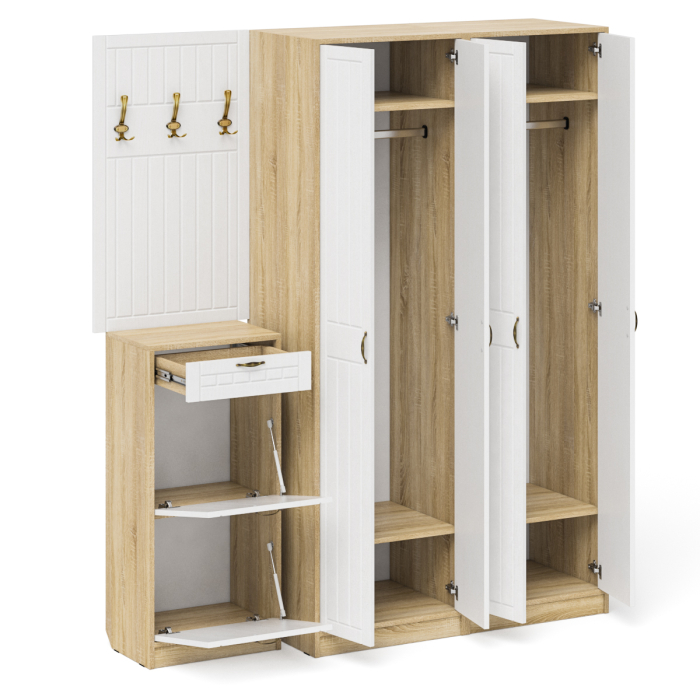 Прихожие, П-6 прихожая компоновка № 15 МДФ фрезеровка прованс