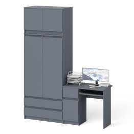 Компьютерный стол МС-1 левый со шкафом на 900 с антресолью Мори