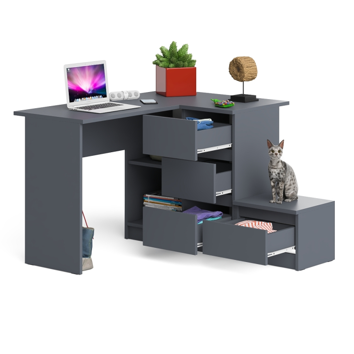 Угловые, Угловой компьютерный стол Мори МС-16 правый с тумбой ТМП400