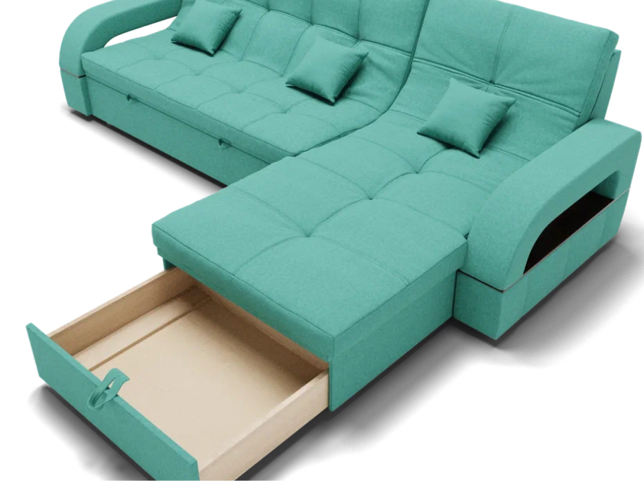 Диваны с ящиком для белья, Модульный диван Майами-2,микровелюр,антивандальная и водостойкая ткань,венеция