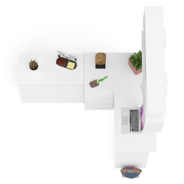 Комод на три ящика Мори МК800.1 с компьютерным столом для работы левый и открытой полкой