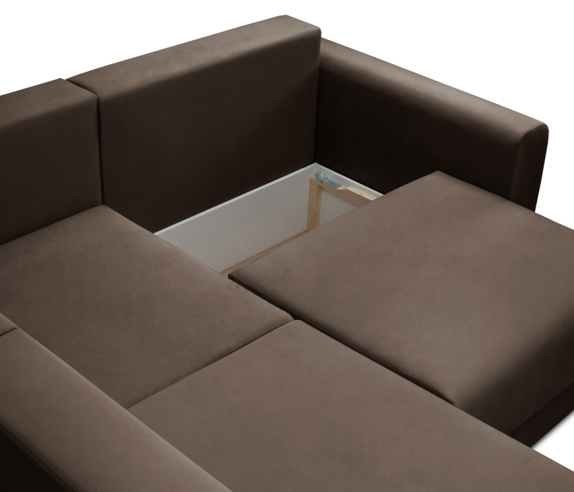 Диваны угловые в гостиную, Диван угловой Мэдисон Лонг со спальным местом, микровелюр