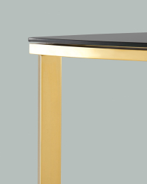 Консоль АЛЬБА 115х30 (Стекло черное/Сталь золото)