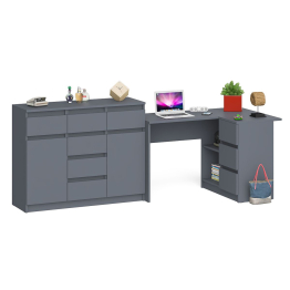 Комод-тумба МК1200.4 с компьютерным угловым столом МС-16 правым Мори