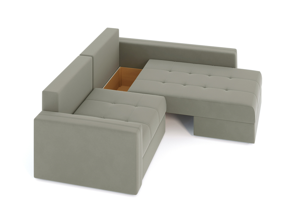 Диваны угловые в гостиную, Диван-кровать угловой Брест 2 секции еврокнижка, велюр