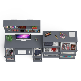 Комод Мори МК1200.10 со столом компьютерно-письменным и полкой сверху