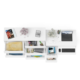 Комод Мори 1200-8 и стол компьютерный МС-6 3 ящика слева