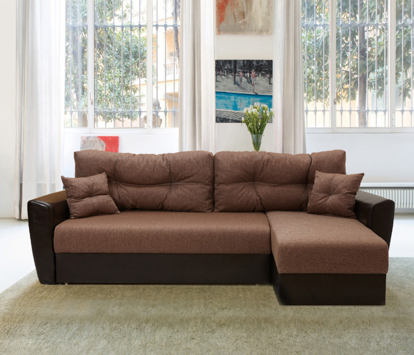 Диваны угловые, Диван угловой  Амстердам 150, рогожка /экокожа