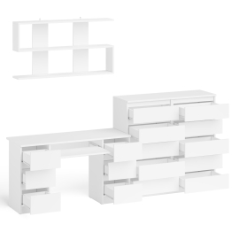 Комод Мори МК1200.10 со столом компьютерно-письменным и полкой сверху