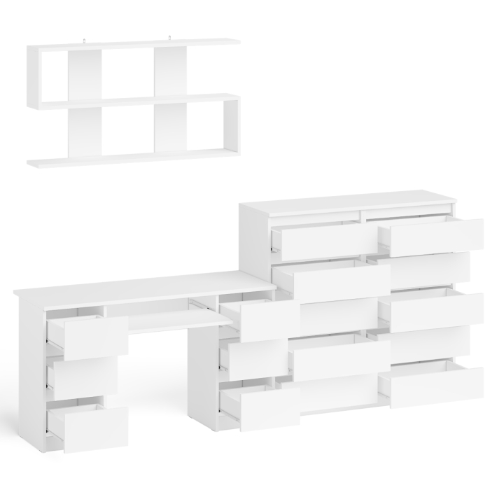 Домашние кабинеты, Комод Мори МК1200.10 со столом компьютерно-письменным и полкой сверху