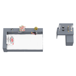 Столик косметический с лампочками 110 и Ксения 900 односпальная кровать с ящиками и прикроватным блоком