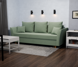 Прямой диван Мелодия,НПБ,еврокнижка,велюр