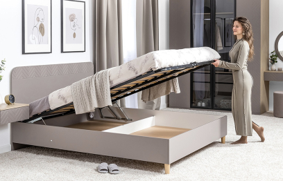 Двуспальная кровать с подьёмным ортопедичестким основанием Амьен