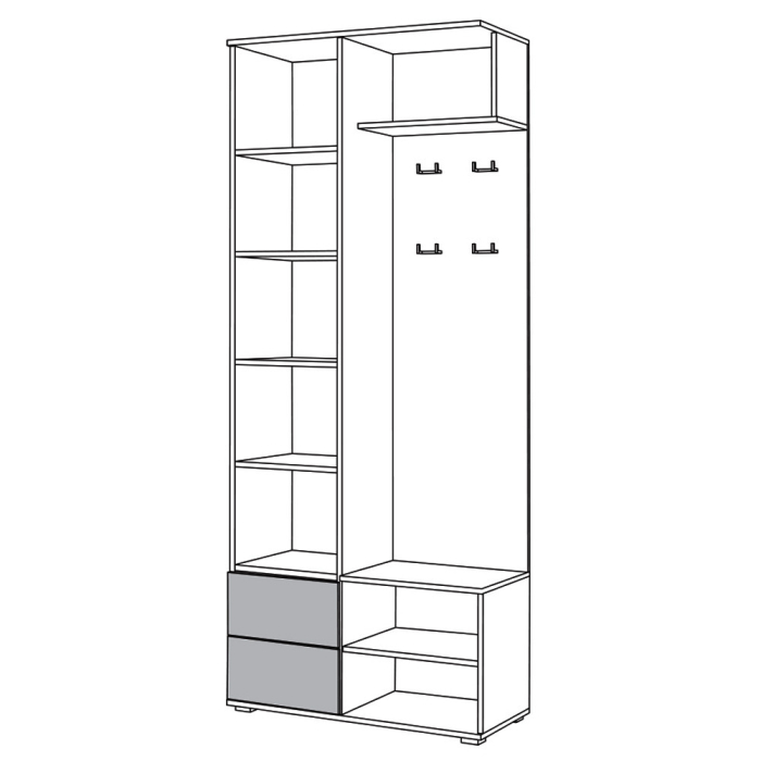 Прихожая, Прихожая Куба Шкаф комбинированный 10.14