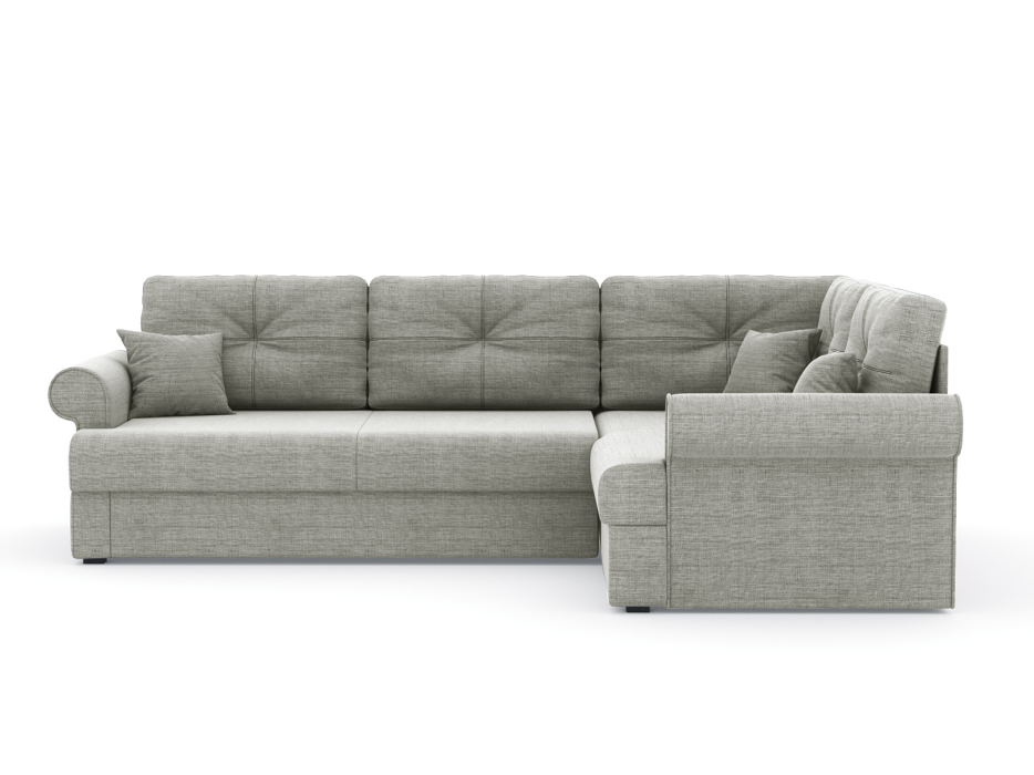 Диваны угловые в гостиную, Диван-кровать угловой Мирта дельфин, рогожка Люкс