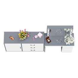 Комод-тумба 122-1204 и столик косметический с лампочками Сура