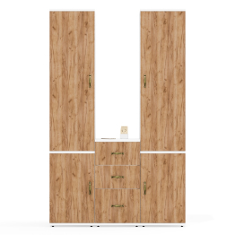 Корпусная мебель Лидер-8 из двух пеналов для белья и одежды 23Б и тумбочки на три ящика