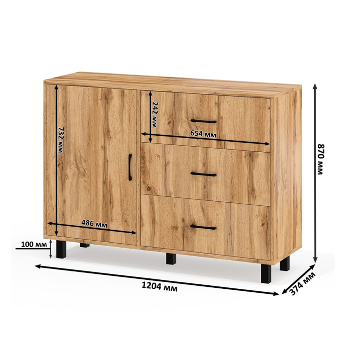 Туалетные столики, Стол туалетный для спальни с лампочками СТ-5 и тумба-комод 122-1204