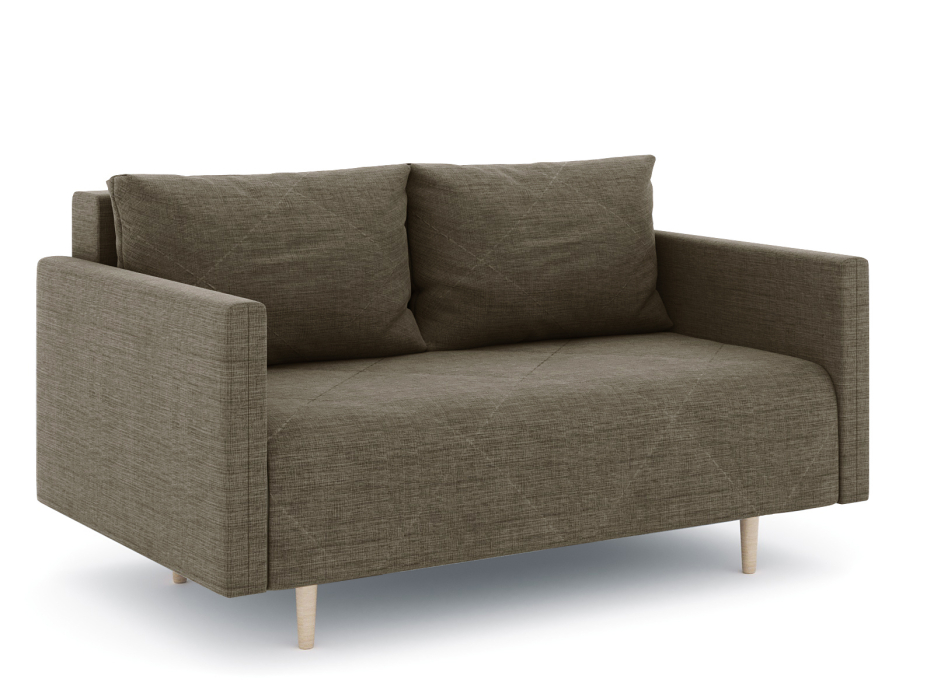 Диваны прямые кухонные, Диван прямой нераскладной Милли мини 2-х  местный с подлокотниками, рогожка Люкс