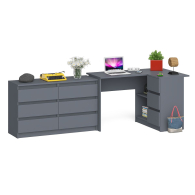 Компьютерные столы, Комод Мори 1200 6 ящиков и компьютерный угловой стол МС-16 правый