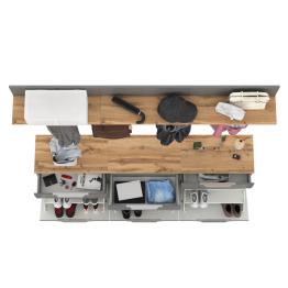 Набор из трёх обувниц и вешалок для оджеды с полкой Октава