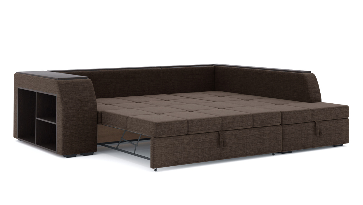 Диваны угловые в гостиную, Диван-кровать угловой Брюссель дельфин, рогожка