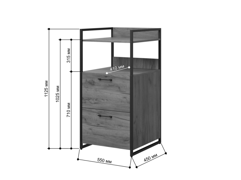 Прикроватные тумбы, Тумба Urban Лофт 02 Белый