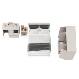 Спальня Афина Сп30 с кроватью двуспальной 1400 с тумбочкой и комодом с дверкой