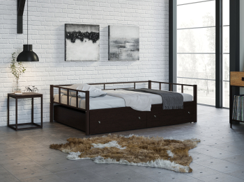 Односпальная кровать Арга 120 ящики венге