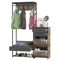 Прихожая Трувор 15.120 с тумбой для обуви 13.241.06 Тдуб гранж песочный/интра