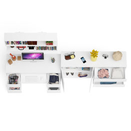 Стол для работы Мори МС-2 с книжной полкой на 1200 и комодом-тумбой МК1600.1