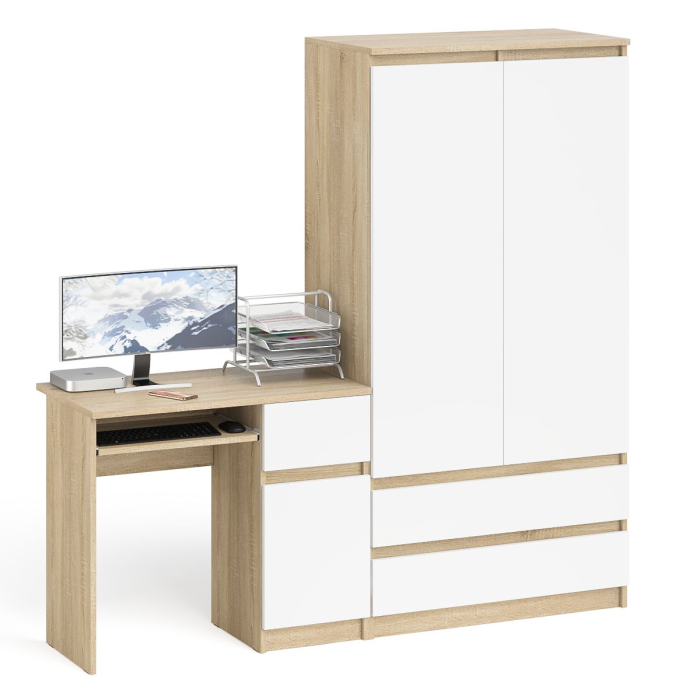 Компьютерные столы, Шкаф-комод Мори МШ900 2 ящика с компьютерным столом МС-1 правым Мори