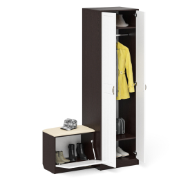 Шкаф для прихожей с обувницей с сиденьем П-6 № 10 МДФ фрезеровка прованс