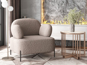 Кресло STOOL GROUP Кэнди с подлокотниками букле