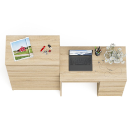 Высокий комод Мори на 700 5 ящиков и компьютерный стол Мори МС-6 тумба справа