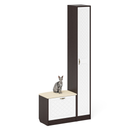 Обувница с мягким сиденьем и пеналом П-6 МДФ фрезеровка ромб