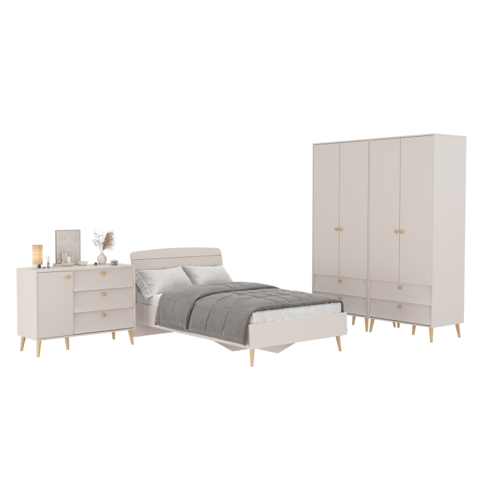 Спальные гарнитуры, Спальня Афина Сп-18 кровать 1200 с комодом и двумя шкафами