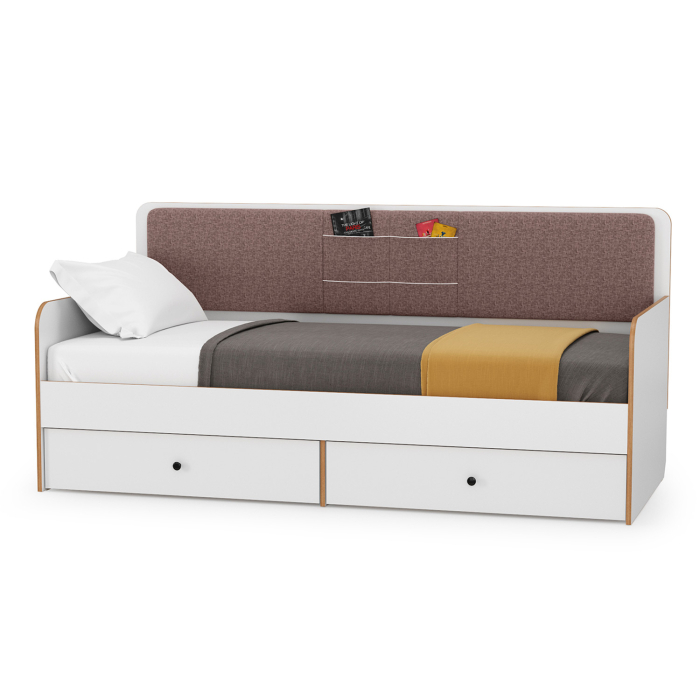 Для девочек, Кровать с ящиками с двумя открытыми полками Вуди и тумба