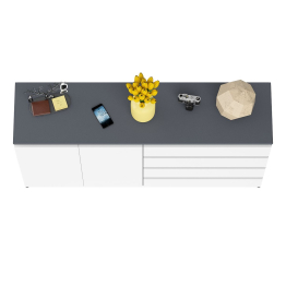 Комод широкий на четыре ящика и две дверки Мори МК1600.1