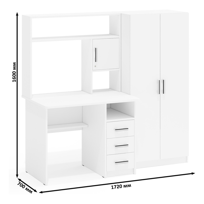 Прямые компьютерные столы, Стол компьютерный со шкафом СК-9