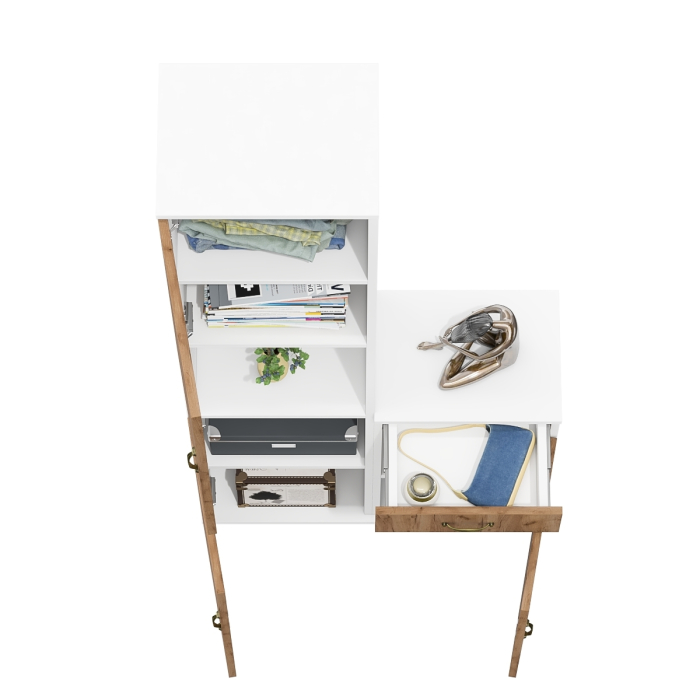 Домашние кабинеты, Тумба с выдвижным ящиком и дверкой и пенал с нишей Лидер-8.