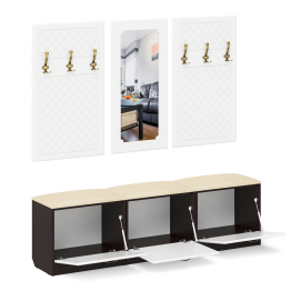 Набор мебели для прихожей из обувниц зеркала и вешалок П-6 № 03 МДФ фрезеровка ромб